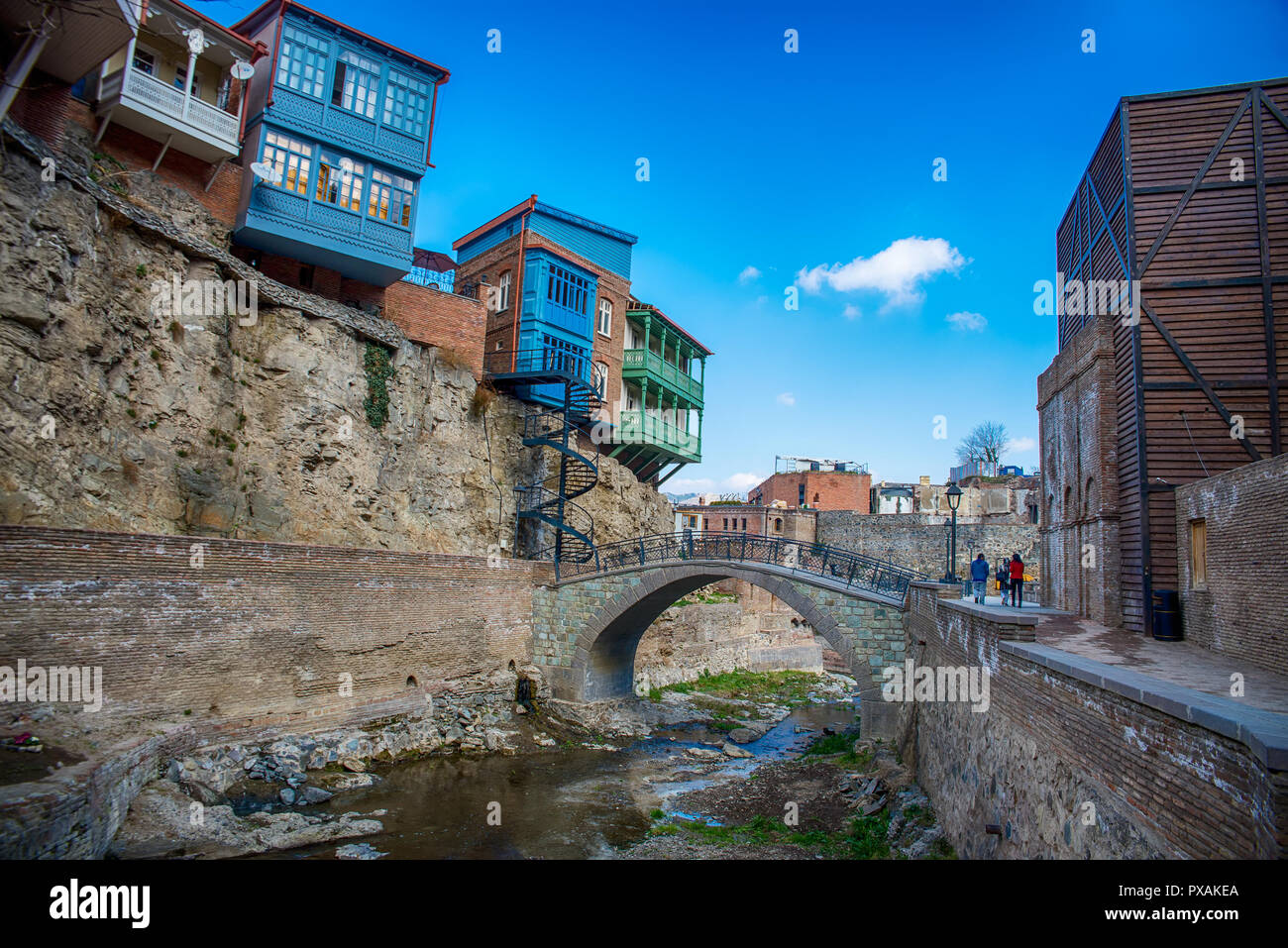 Abanotubani ist im alten Stadtteil von Tiflis Stockfoto