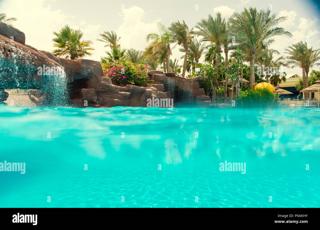 Blick auf den Pool Stockfoto