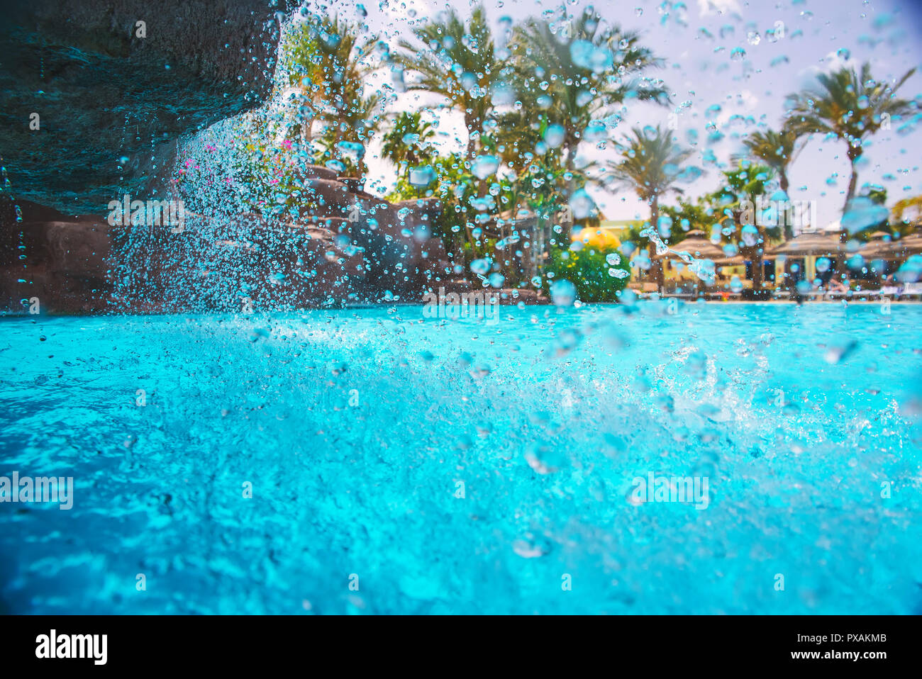 Blick auf den Pool Stockfoto