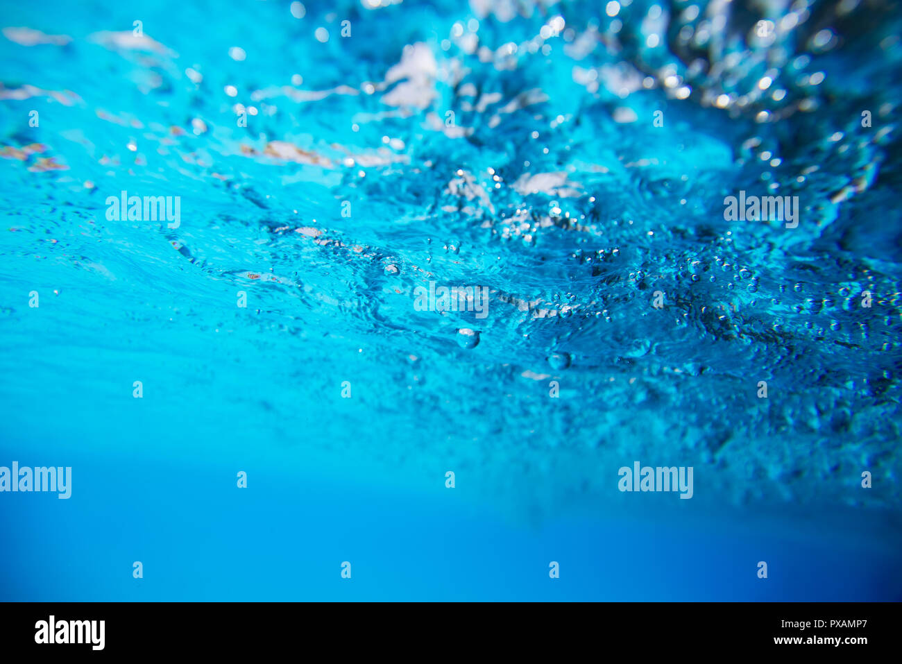 Oberflächenwasser Blick von Unterwasser Stockfoto