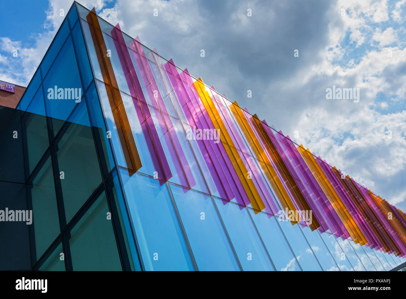Erweiterung der Allianz der Manchester Business School, Oxford Road, Manchester, England, Großbritannien Stockfoto