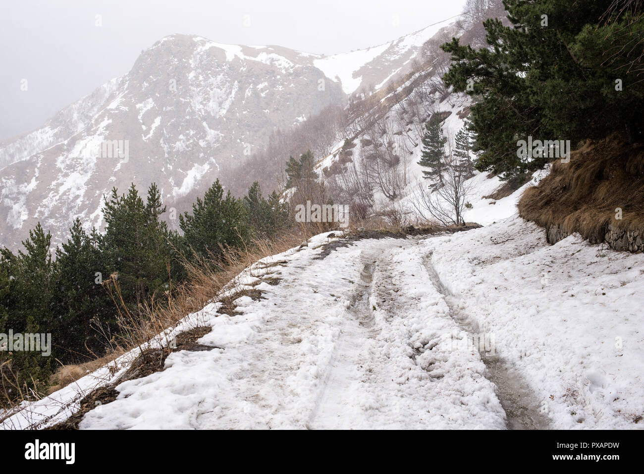 Straße zum Mount Kazbek Stockfoto