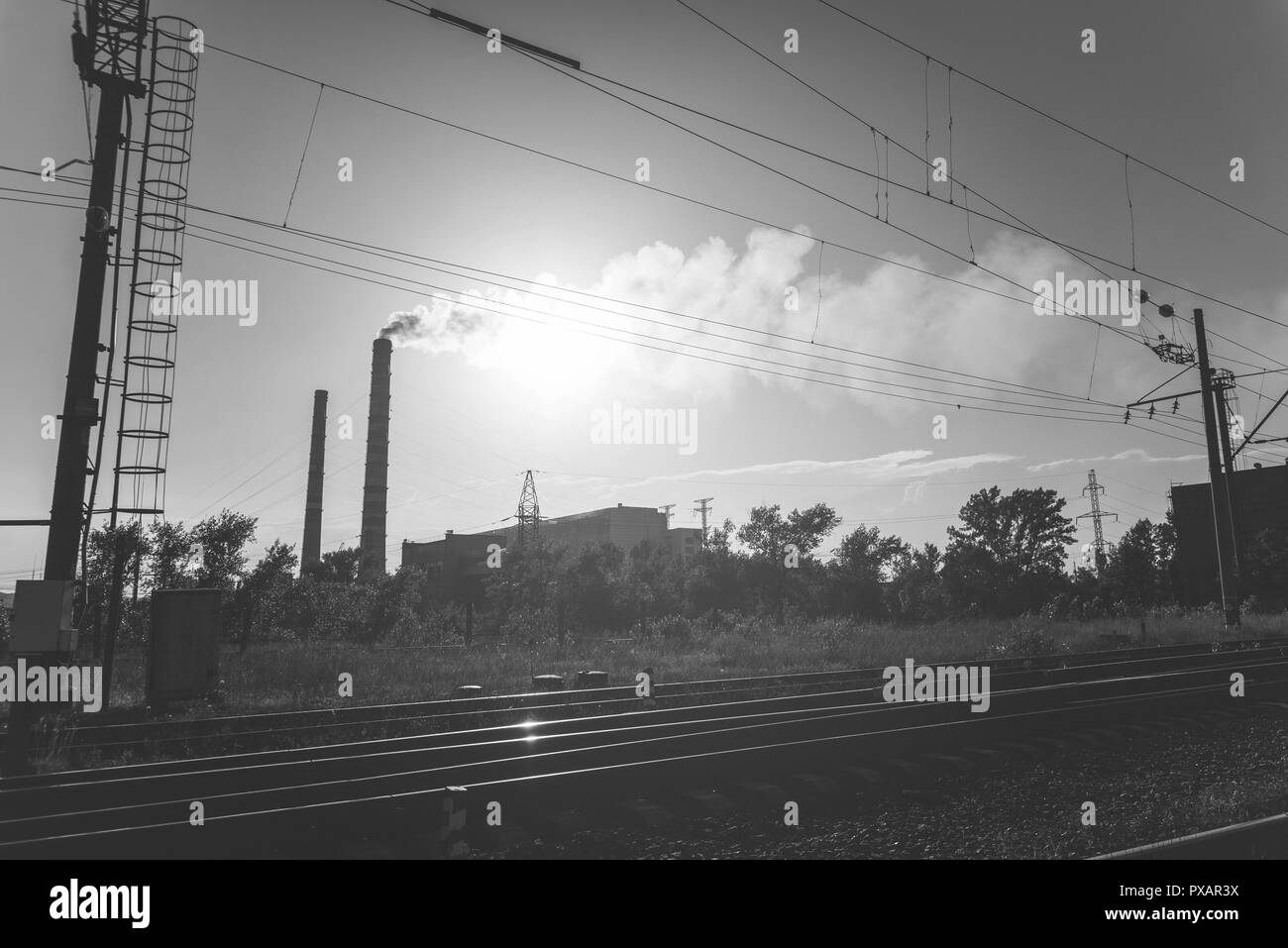 Thermische Kraftwerk in der Nähe von Stockfoto