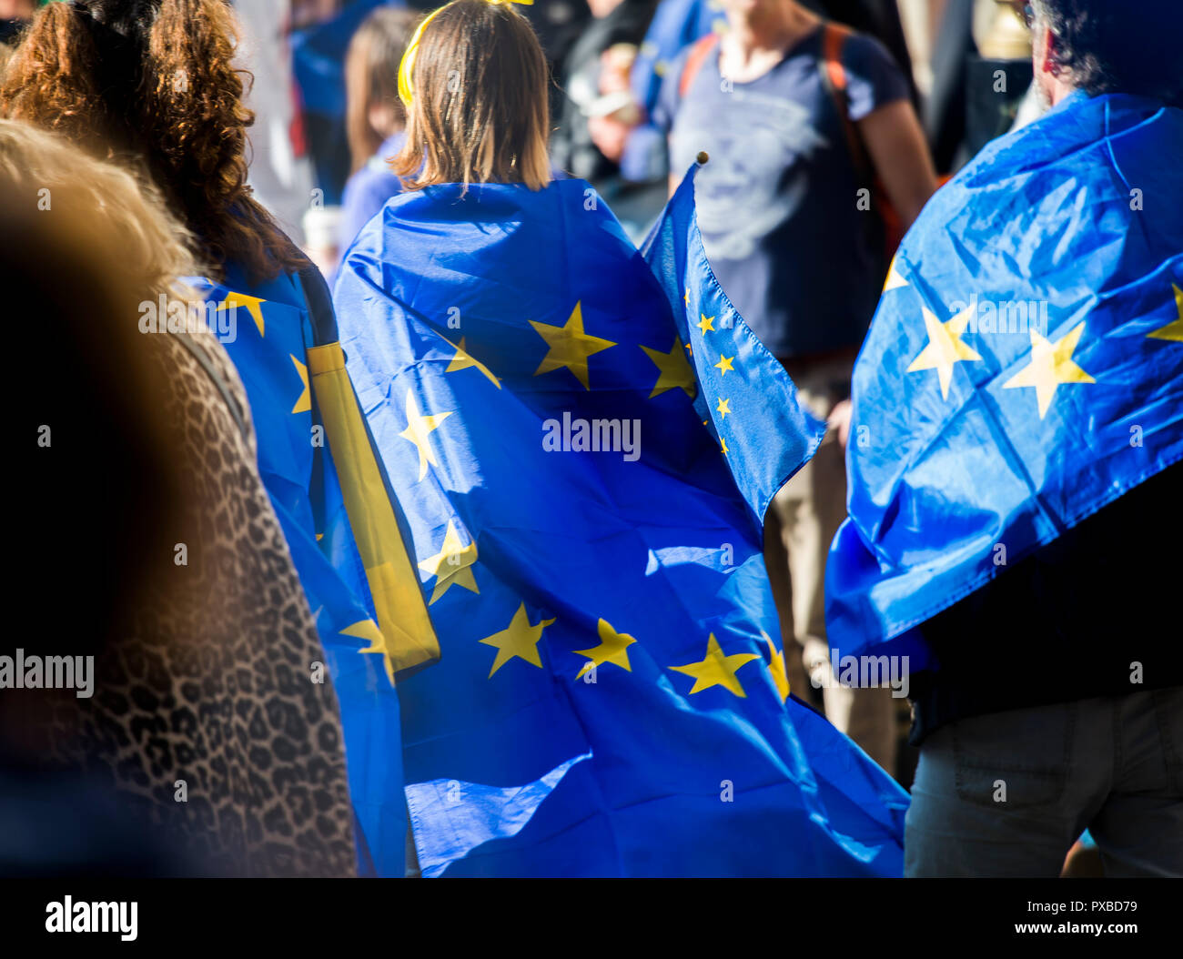 London, Großbritannien. 20. Oktober, 2018. Die Abstimmung März erfolgt in Central London anspruchsvolle ein zweites Referendum über den Brexit beschäftigen. Stockfoto