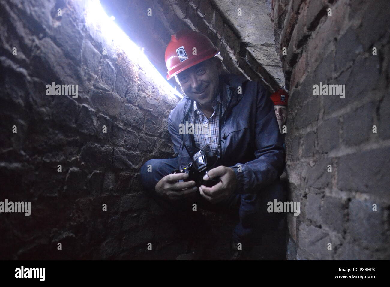 Von Exeter unterirdische Gänge, Devon, Großbritannien. Für den Transport von sauberen Wasser zu den wichtigsten Orten in der Stadt, der durch Leitung Leitungen. Stockfoto