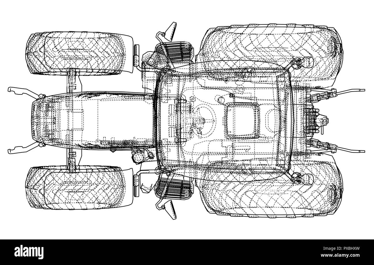Farm Traktor Konzept. Vektor Stock Vektor