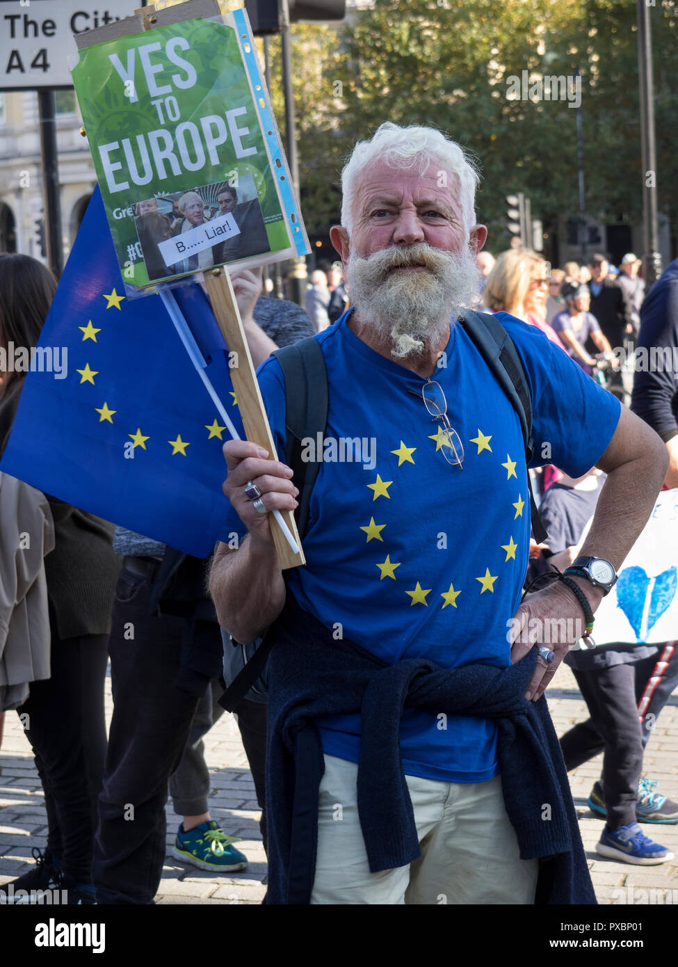 Pro-europäische Demonstrant gegen Brexit Stockfoto