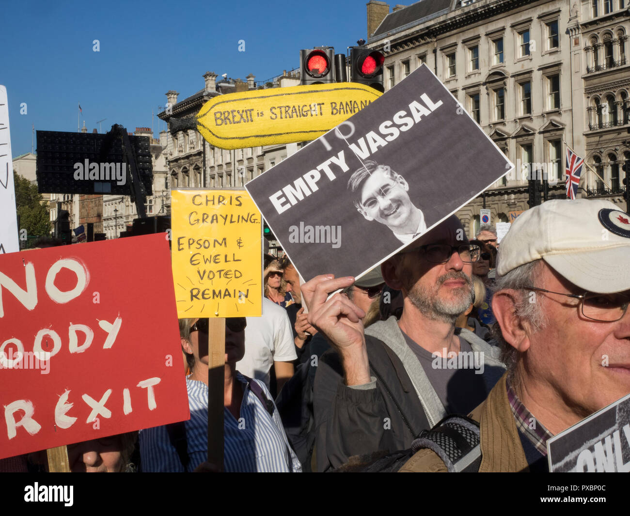 Anti Brexit Demonstranten marschieren in London Stockfoto