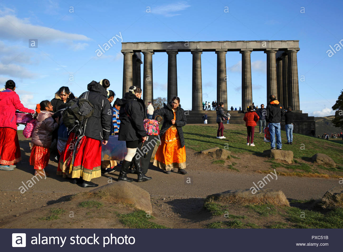 Edinburgh, Vereinigtes Königreich. 21. Oktober, 2018. Dusherra die Hauptveranstaltung des Schottischen Indianer Kunst Forum ist, auf dem Dach des Calton Hill, Edinburgh statt. Quelle: Craig Brown/Alamy Leben Nachrichten. Stockfoto