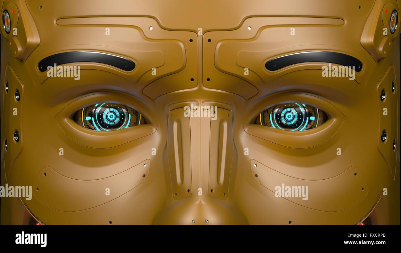 Sehr detaillierte futuristische Roboter Augen. Detailansicht. 3D-Rendering  Stockfotografie - Alamy