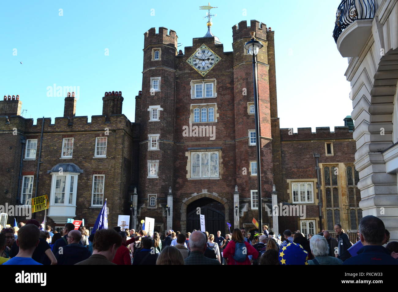 Anti-Brexit, Abstimmung der März in London. Oktober 20, 2018. Der Protest lockte rund 675.000 Menschen. Die Demonstranten wollen nicht, dass Großbritannien die EU zu verlassen Stockfoto