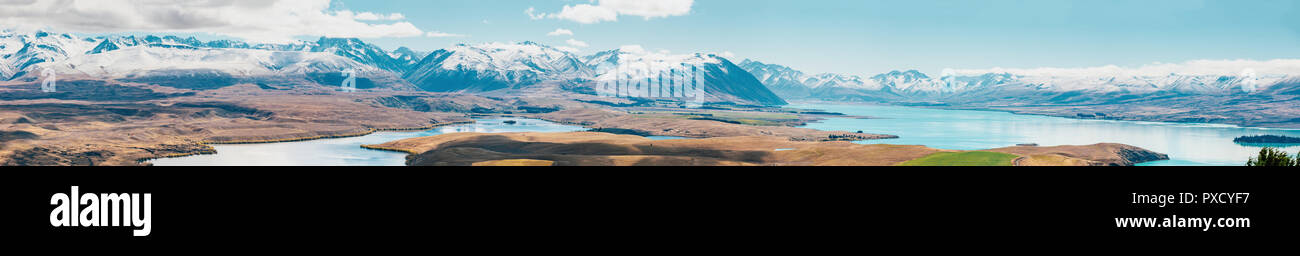 Erstaunliche Landschaften von Tekapo Sternwarte gesehen, Neuseeland Stockfoto