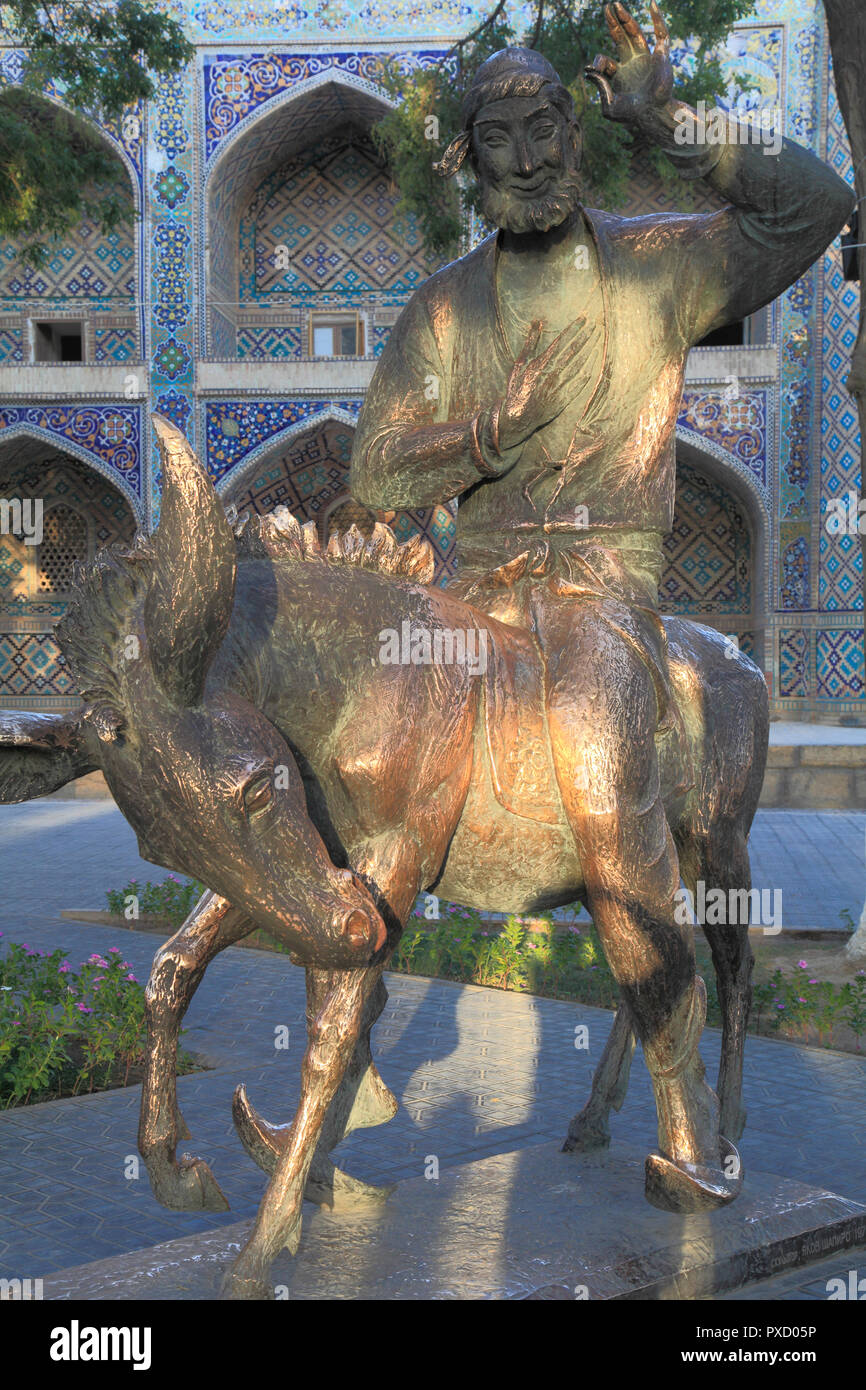 Usbekistan; Buchara; Hodscha von Nasruddin, Statue, Stockfoto