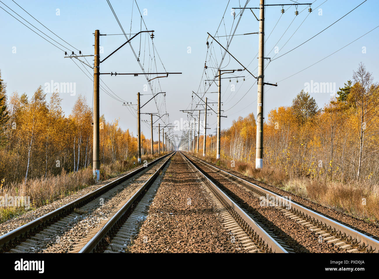 Elektrische bahn Linien. Stockfoto