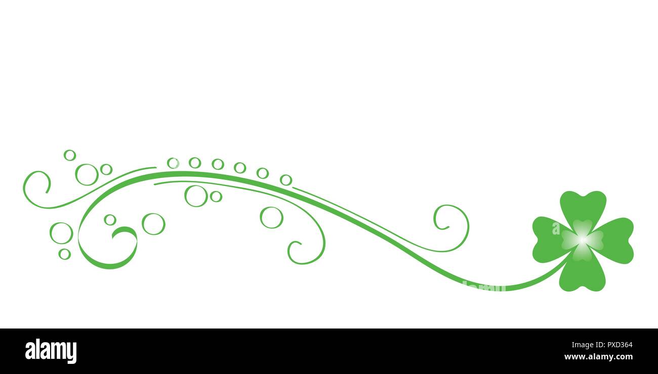 Grüne ranke Four Leaf Clover Vektor-illustration EPS 10 Stock ...