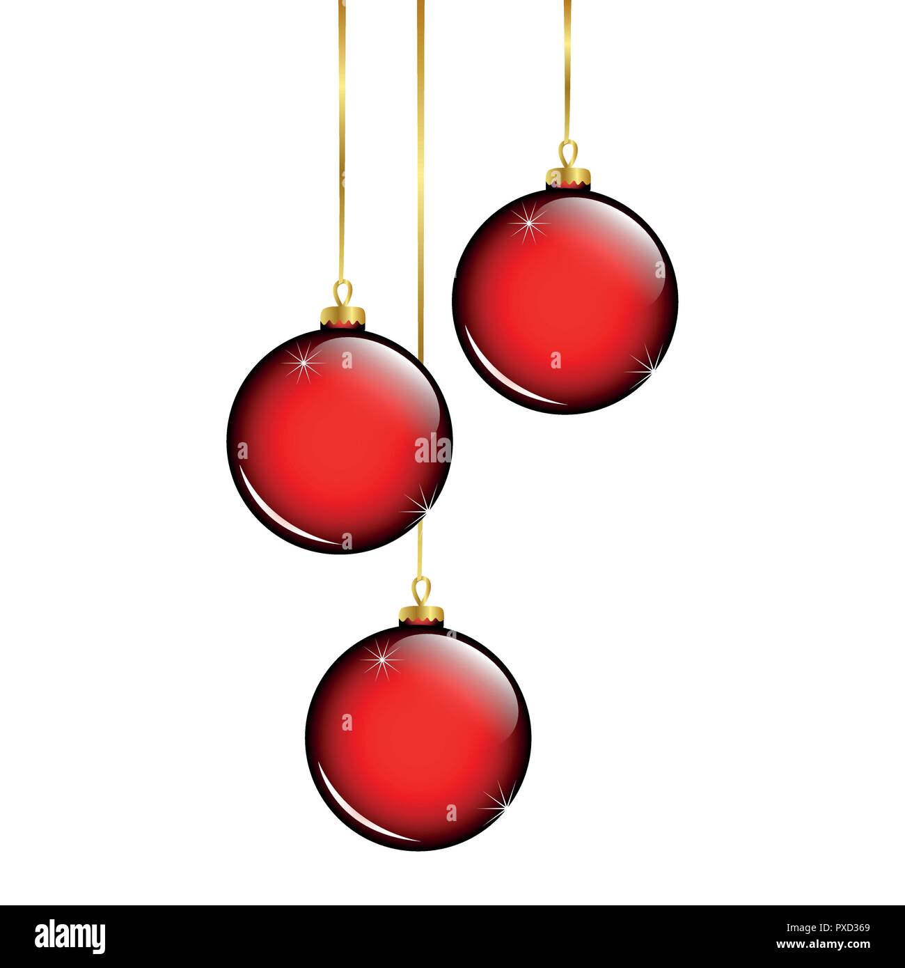 Rot und gold Christbaumkugel Weihnachten Dekoration Vektor-illustration EPS 10. Stock Vektor