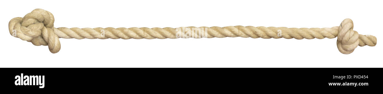 Knoten Seil Seil geknotet fest binden sichere Kordelzug Stockfoto