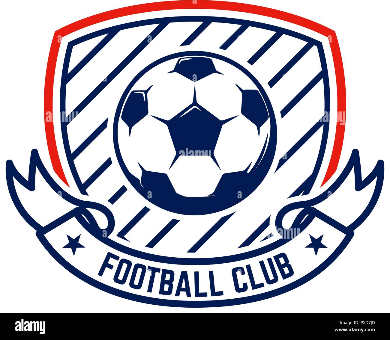Fußball, Fußball Embleme. Design Element für Logo, Label, Emblem, sign. Vector Illustration Stock Vektor