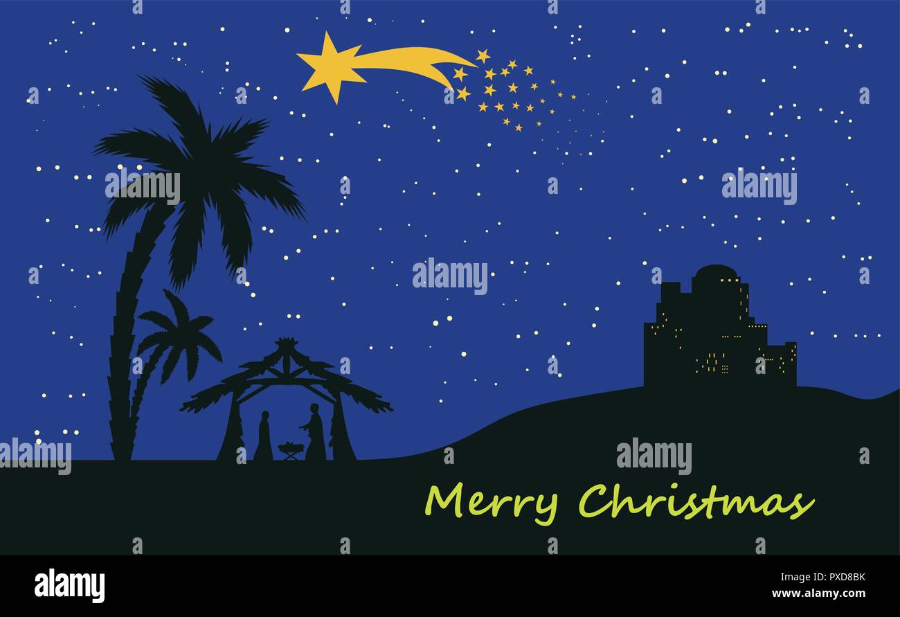 Weihnachten Krippe. Vector Illustration Stock Vektor