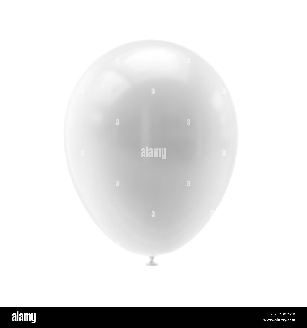 Weisse Ballon auf weißem Hintergrund. 3D-Darstellung Stockfoto