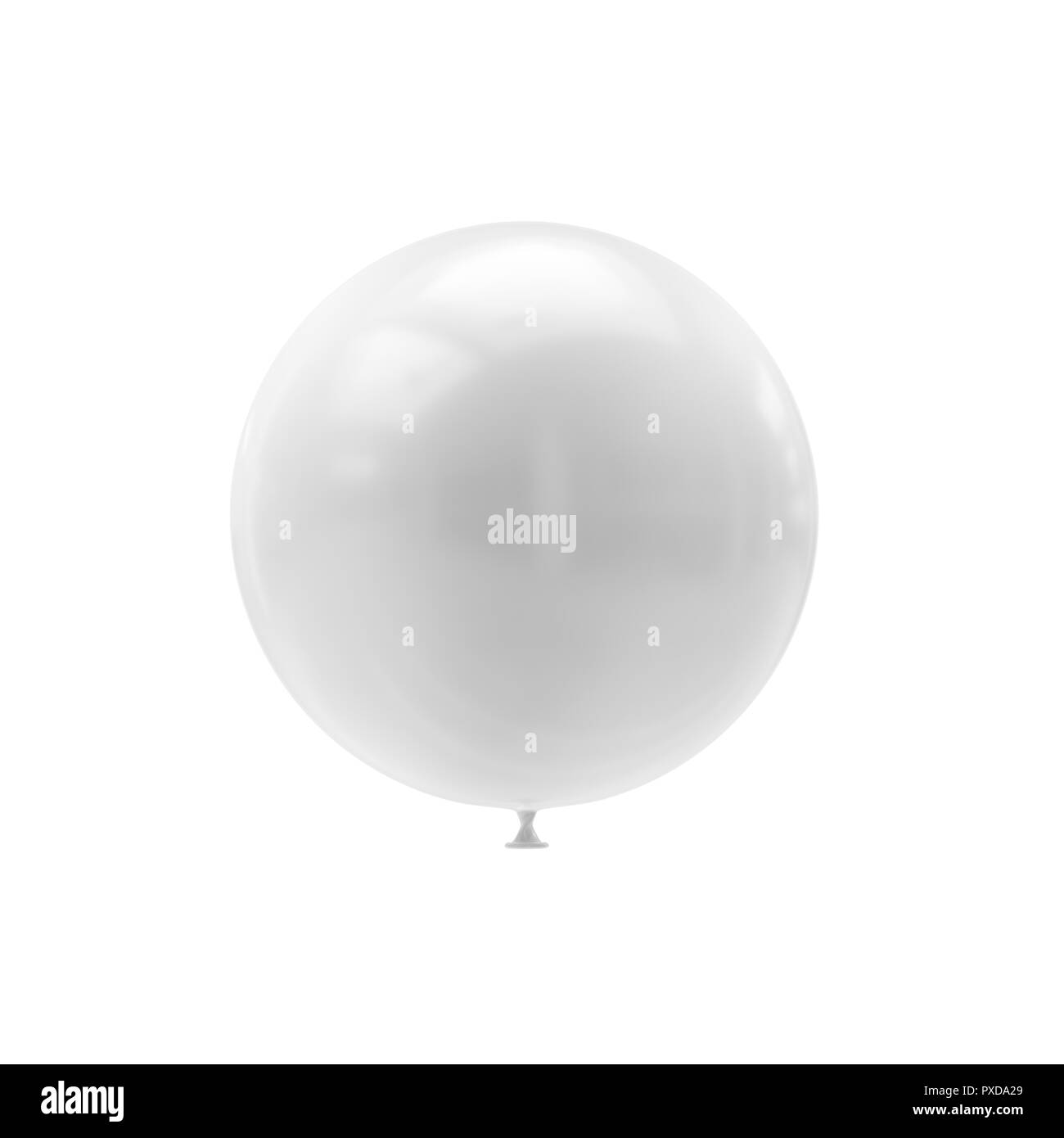 Weisse Ballon auf weißem Hintergrund. 3D-Darstellung Stockfoto