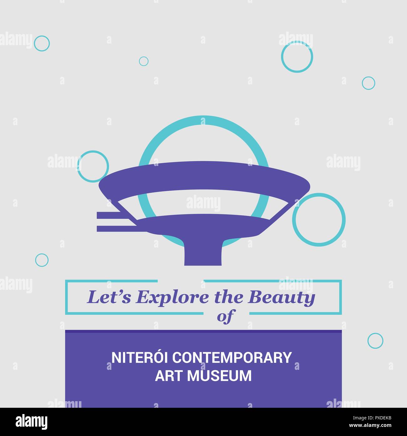 Erkunden sie die Schönheit von Niteroi Museum für Zeitgenössische Kunst, Brasilien nationalen Wahrzeichen lassen Stock Vektor
