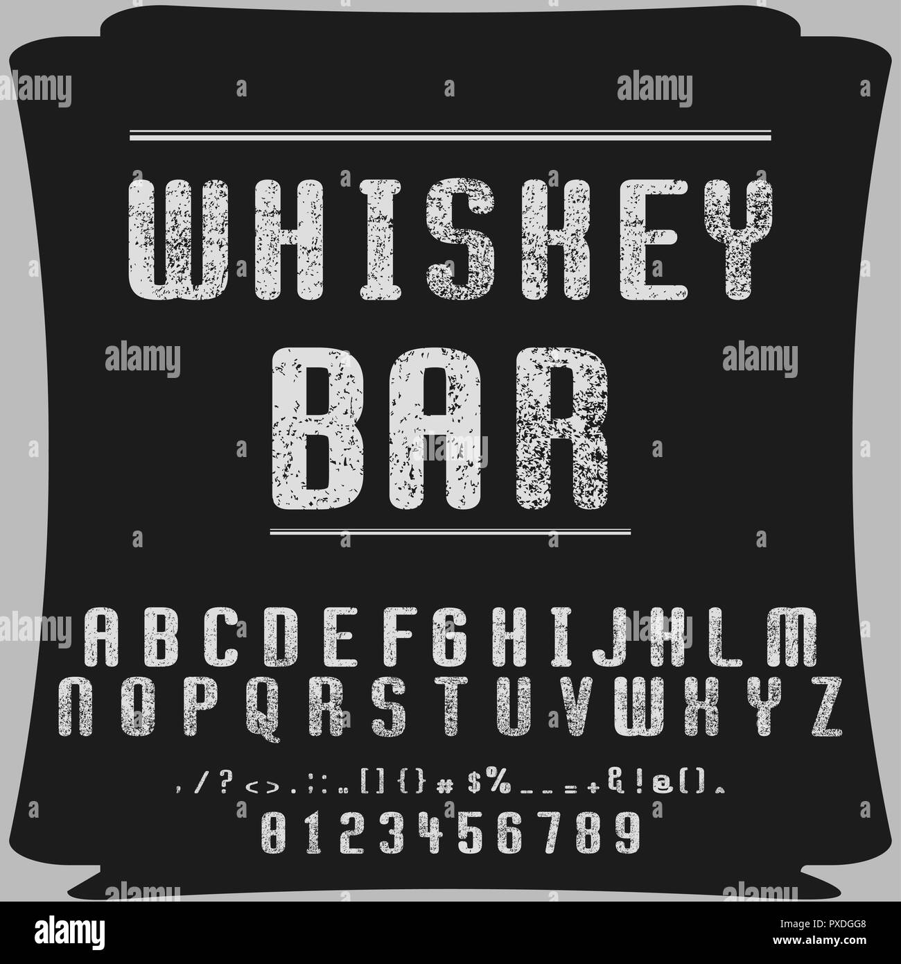 Schriftart vektor Whiskey Bar Stockfoto