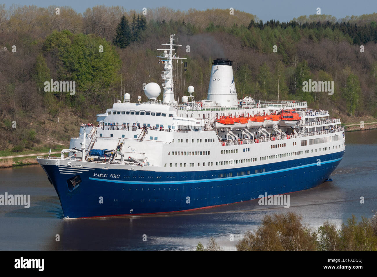 Cruiseship Marco Polo im Nord-Ostsee-Kanal Stockfoto