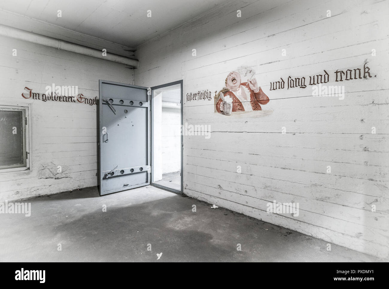 Unterirdischen Bunker in verlassenen Flughafen Tempelhof, Berlin, Deutschland Stockfoto