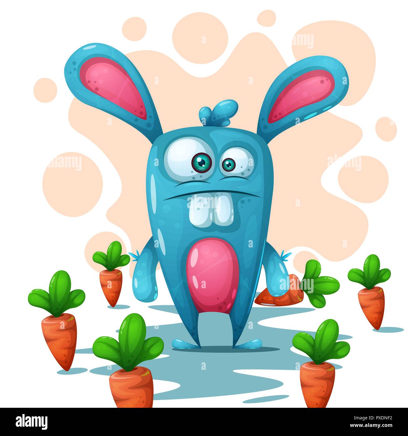 Verrückte Karotte mit orange Karotte. Stock Vektor