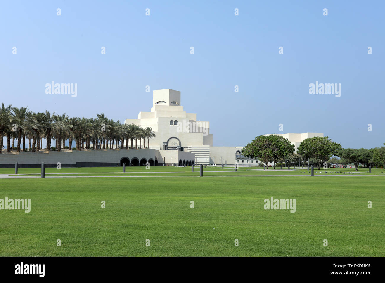 Doha/Katar - Oktober 10, 2018: Die markante Form des Museum für Islamische Kunst in Doha, Katar, entworfen vom Architekten ICH M Pei. Stockfoto