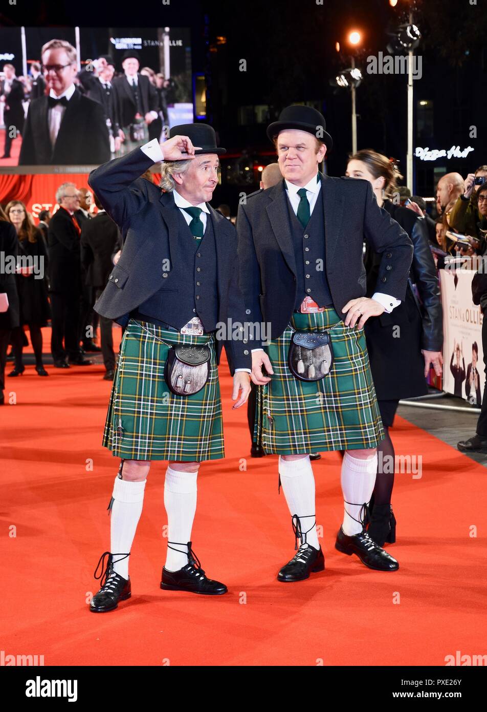 London, Großbritannien. Okt 2018 21. Steve Coogan, John C. Reilly, Stan & Ollie, BFI London Film Festival schließen Gala, Leicester Square, London.UK Credit: michael Melia/Alamy leben Nachrichten Stockfoto