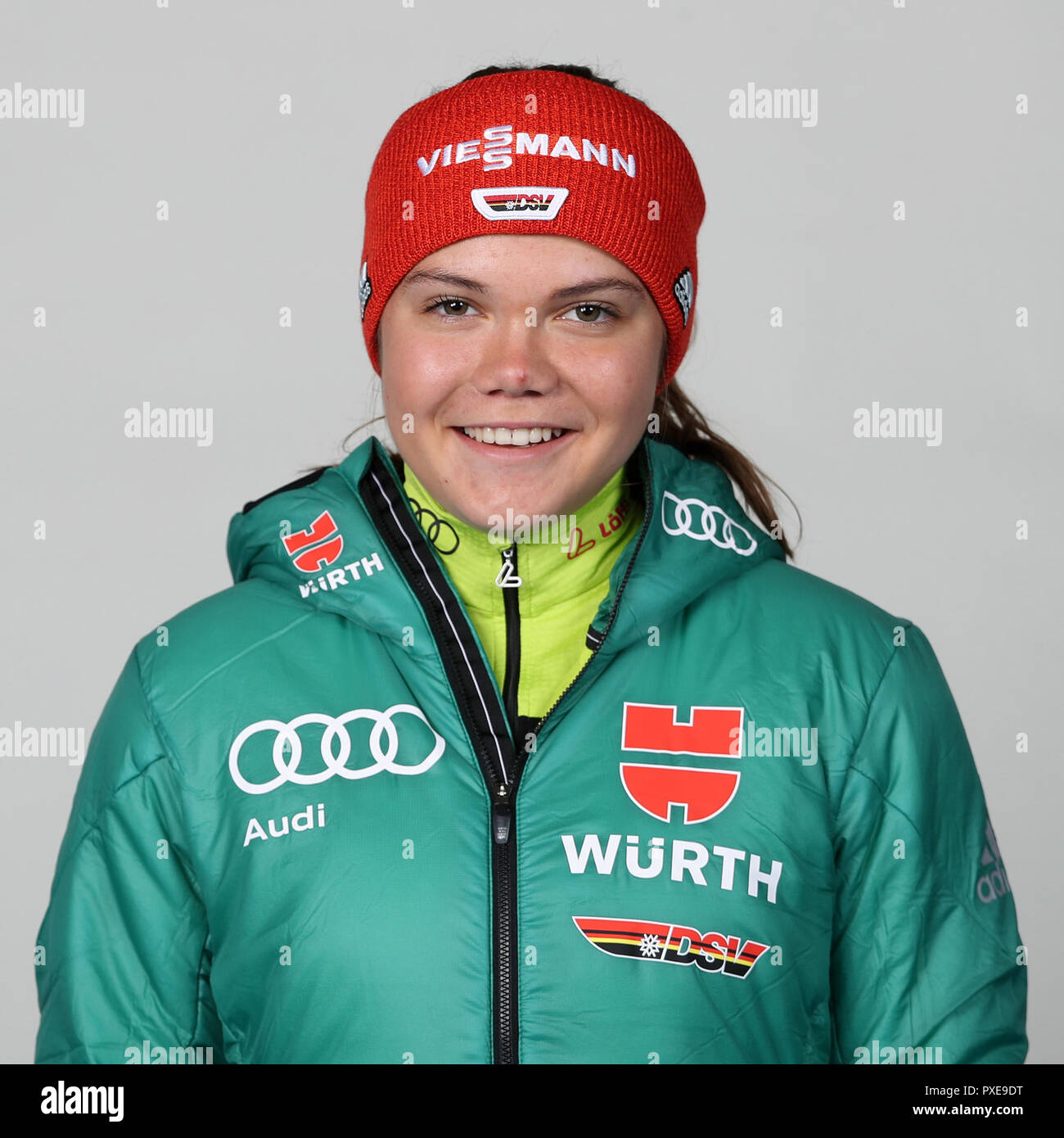 Agnes REISCH, single Bild, Single Cut Motiv, Porträt, Porträt, Saison 2018/19. Deutscher Skiverband, DSV, Athleten und Betreuer Porträts, | Verwendung weltweit Stockfoto