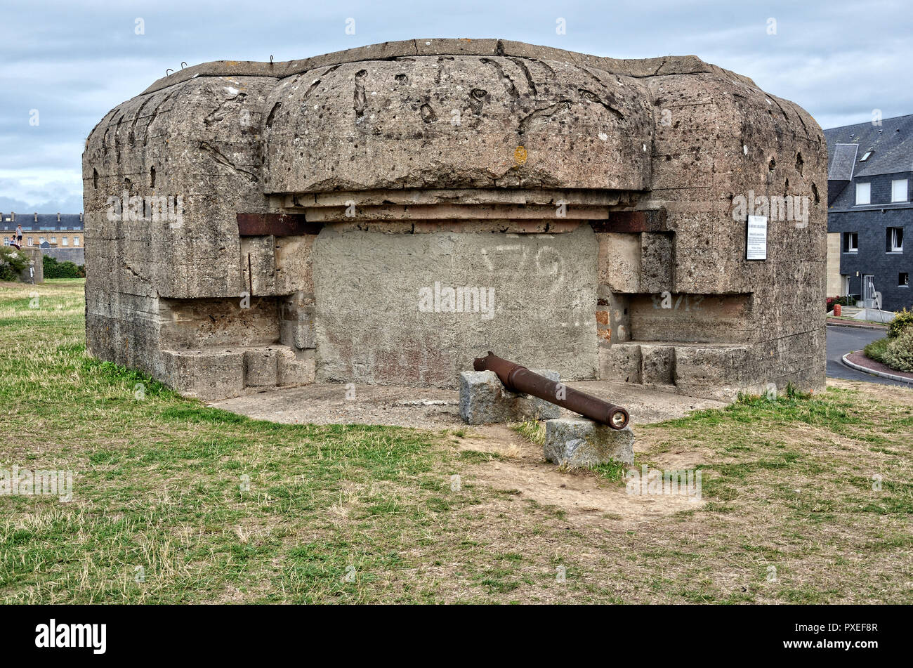 WW2 Gun Emplacement am Pointe du Roc Stockfoto