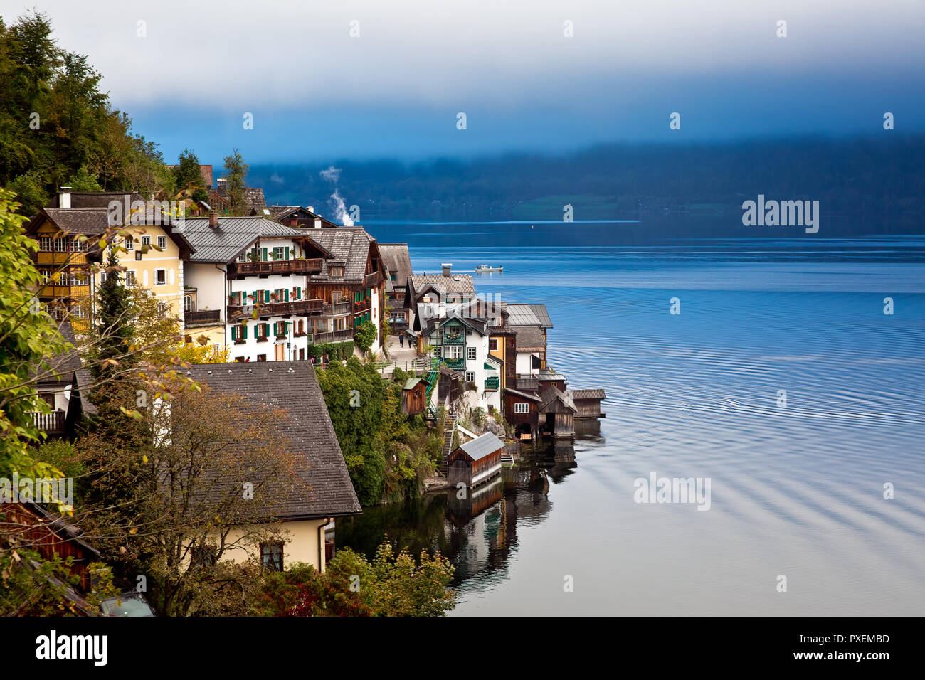 Kleines Dorf Hallstatt in Österreich Stockfoto