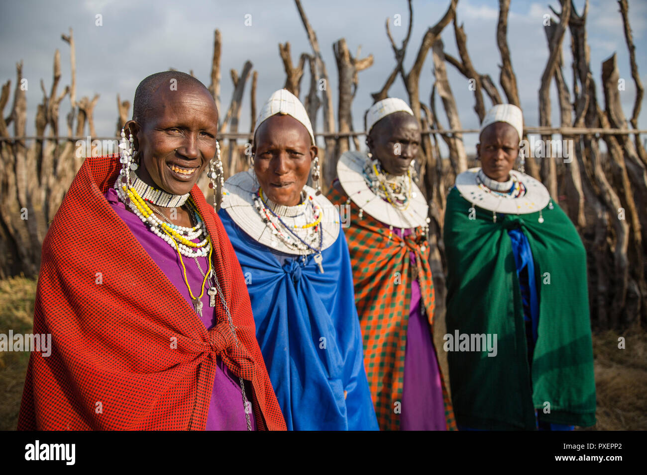 Maasai Zeremonie am Ngorongoro-Krater in Tansania Stockfoto