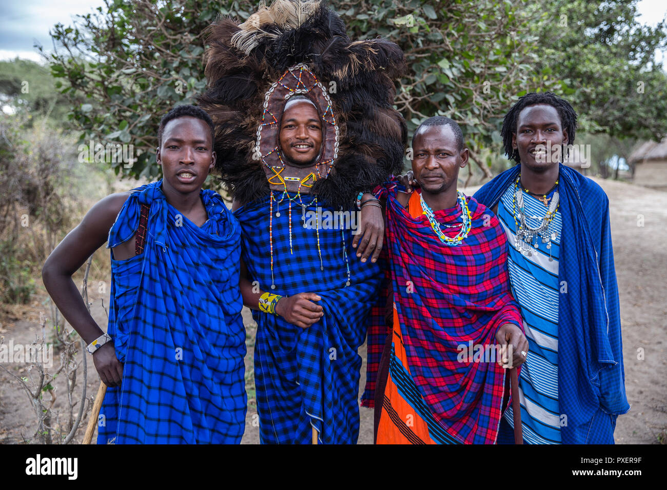 Maasai in der Ngorongoro Crater in Tansania Stockfoto