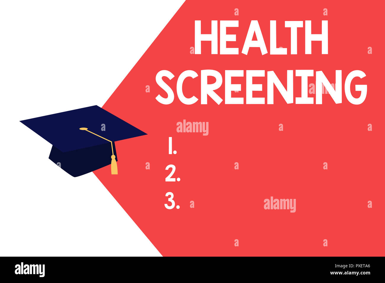 Text Zeichen angezeigt Health Screening. Konzeptionelle Foto gezielte systematische Maßnahmen Krankheiten zu identifizieren. Stockfoto