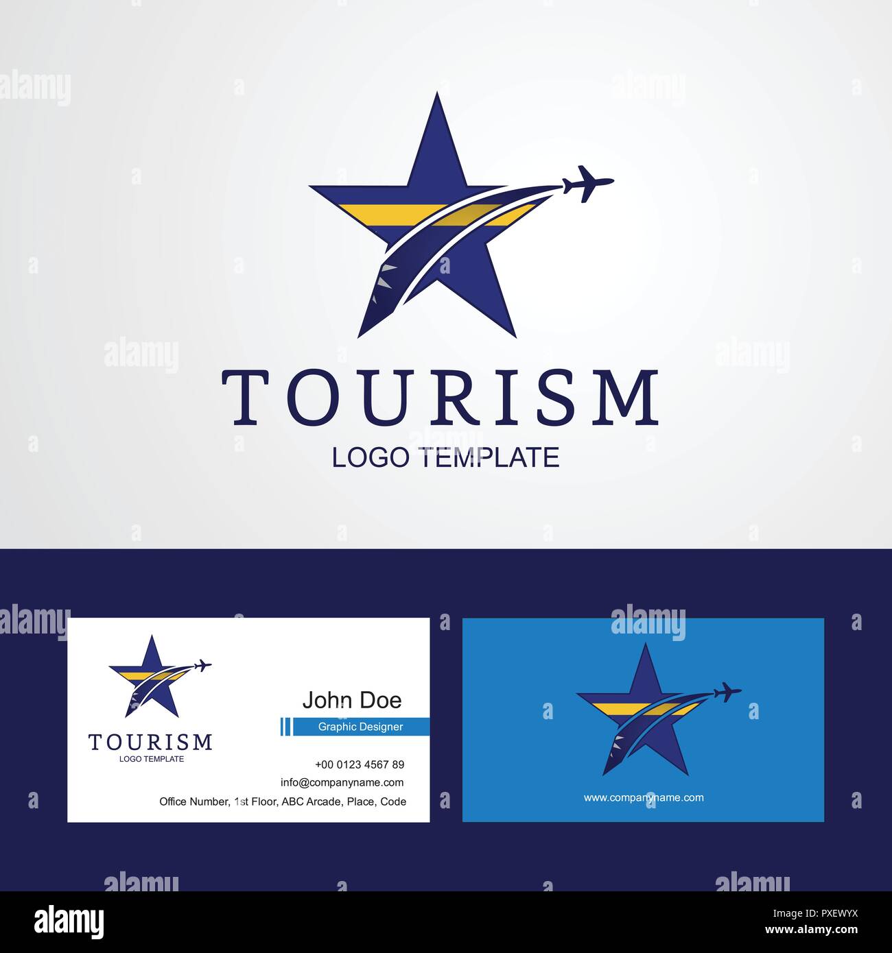 Reisen Nauru Flagge kreative Star Logo und Visitenkarte Design Stock Vektor