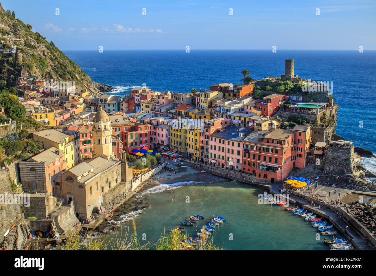 Fischerdorf Vernazza (Cinque Terre, Italien) Stockfoto