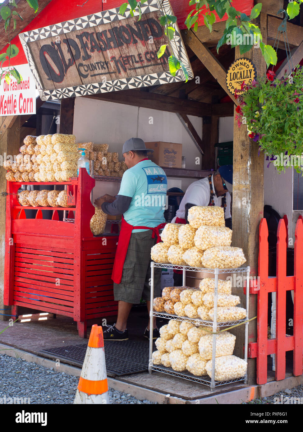 Wasserkocher Mais Street Hersteller Stockfoto
