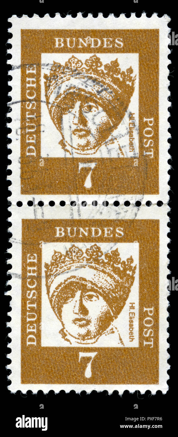 Briefmarke aus der Bundesrepublik Deutschland in der berühmten deutschen Serien in 1961 Stockfoto