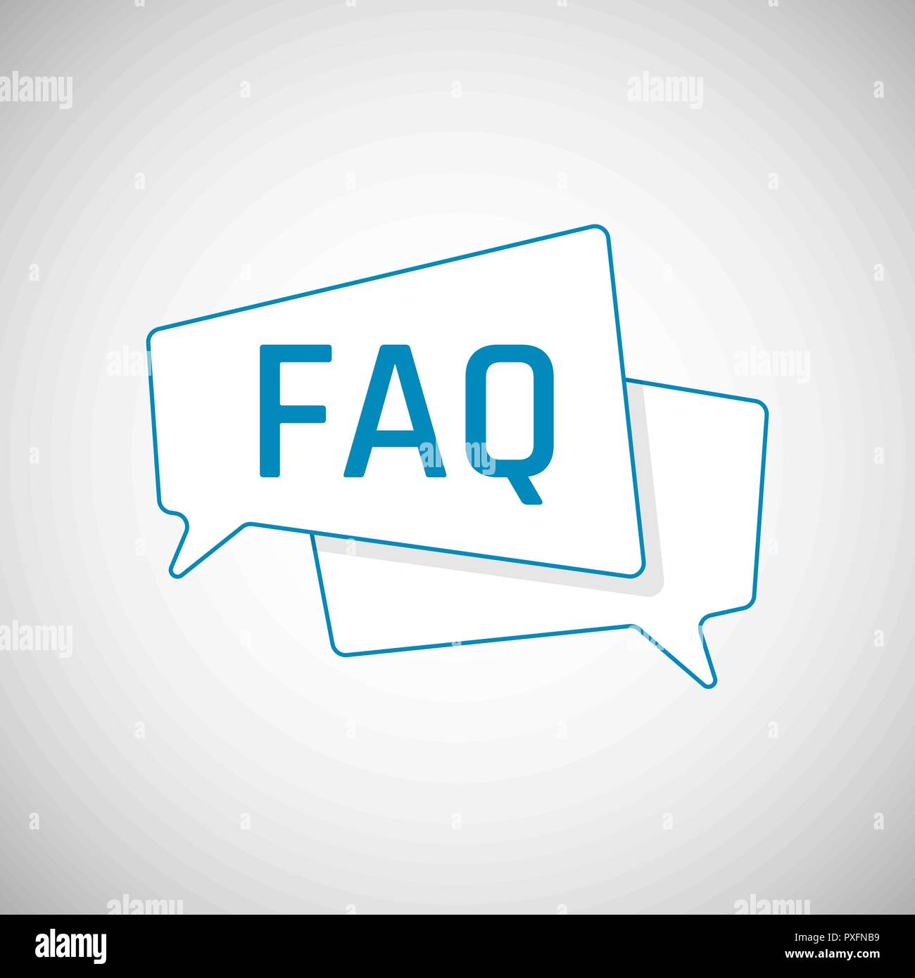 FAQ Symbol. Häufig gestellte Fragen als Blaue Sprechblase bat. Element der Web Icon für mobile Konzept- und Webanwendungen. Vector Illustration Stock Vektor