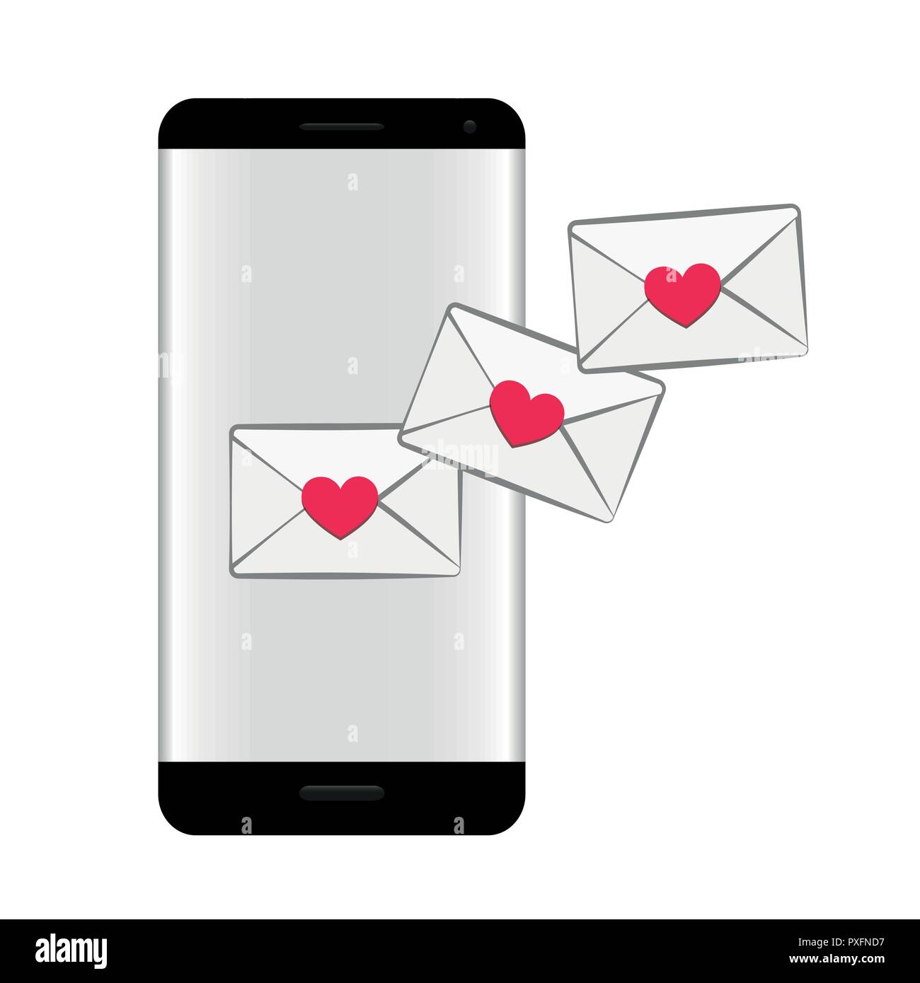 Smartphone mit love message on-line Konzept Vektor-illustration EPS 10. Stock Vektor