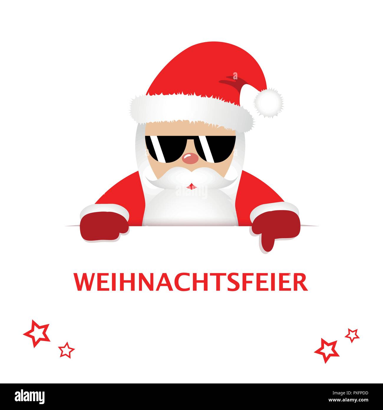 Hipster Santa Claus mit cooler Sonnenbrille Weihnachtsfeier Vektor-illustration EPS 10 eingeladen Stock Vektor