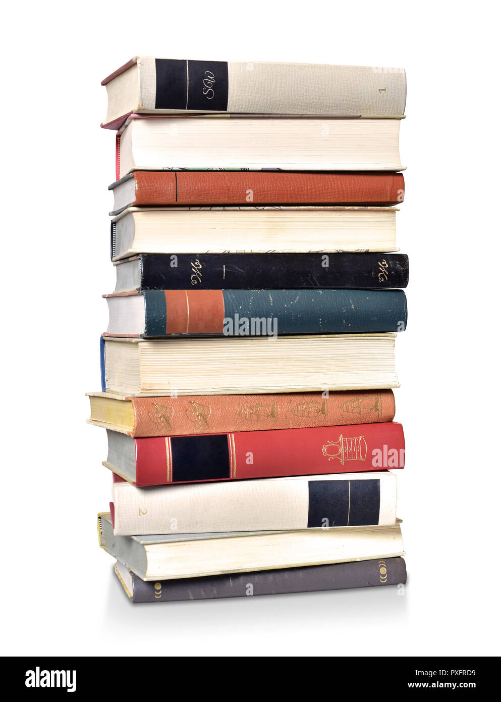 Buchen Sie Stapel lesen Alte klassische School Turm Stockfoto