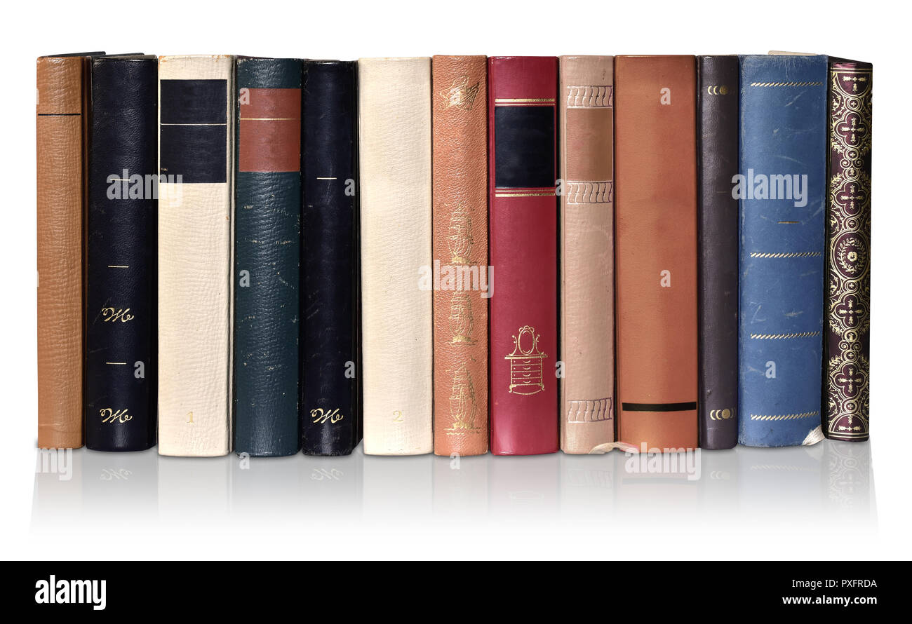 Buchen Sie Stapel lesen Alte klassische Schule Bücherregal Stockfoto