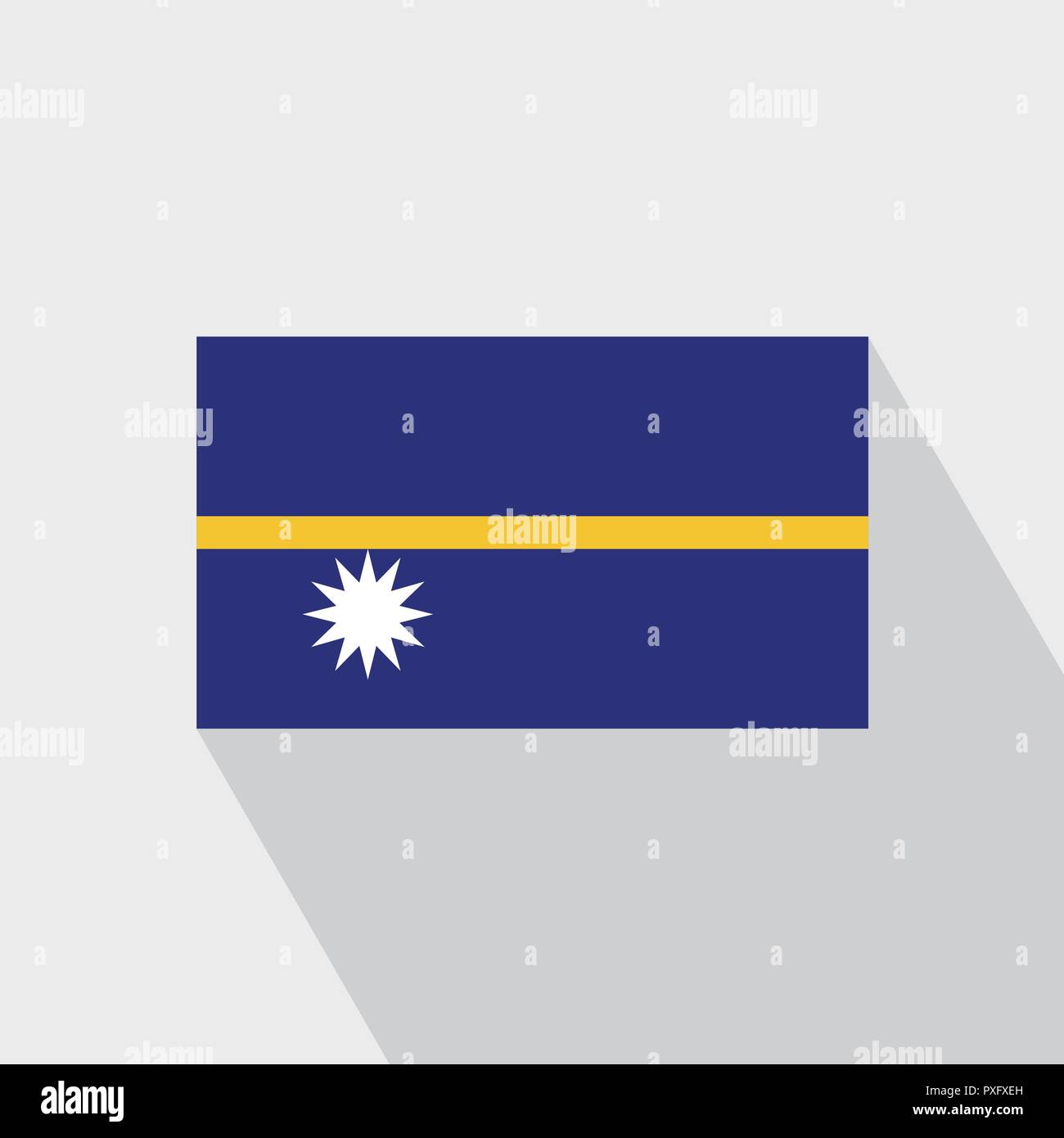 Nauru Flagge lange Schatten Design Vector Stock Vektor