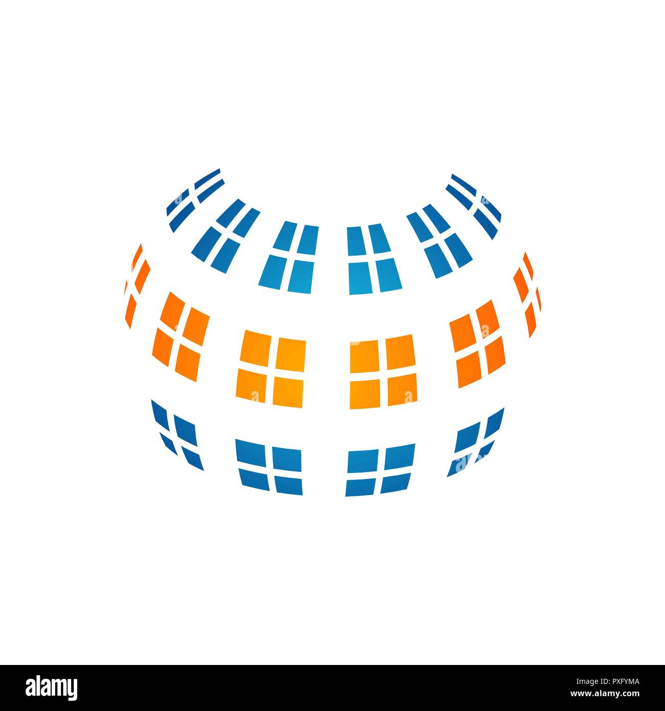 Glas service Symbol Layout. Windows und Bildschirme Reparatur creative Logo Design Konzept Stock Vektor