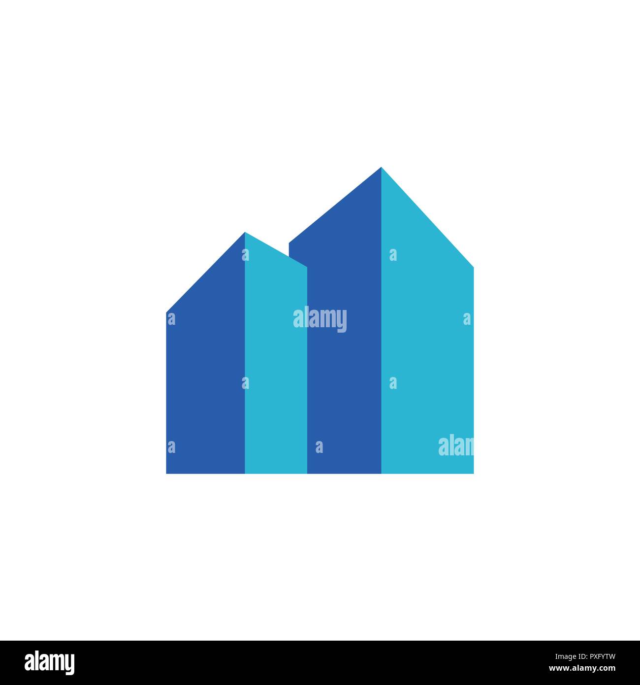 Immobilien oder Gebäude mit blauen Farbe logo template Element Stock Vektor